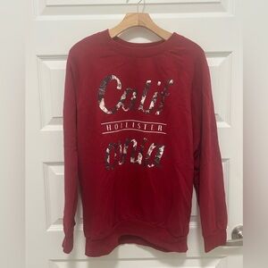 Hollister Men's Bold Red Graphic California Sweatshirt